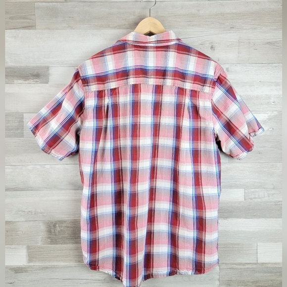 Woolrich Summer Plaid Cotton Button-Up Shirt Men's Size Large - Picture 8 of 16
